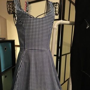 DIVIDED BLUE AND WHITE DRESS